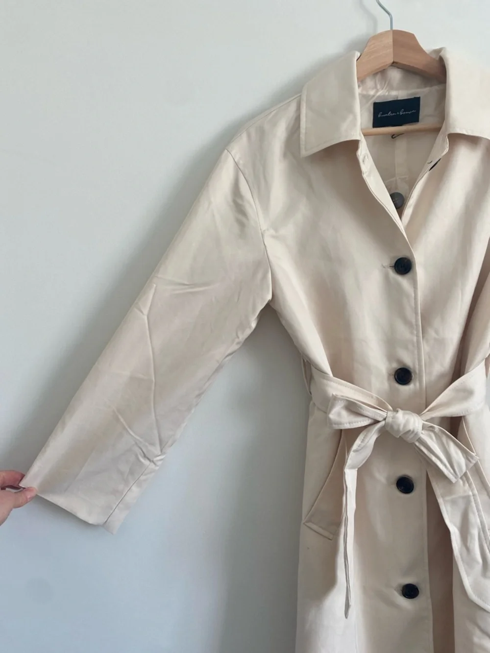 NWOT Minimal Belted Trench Coat | Size Small - Picture 5 of 10